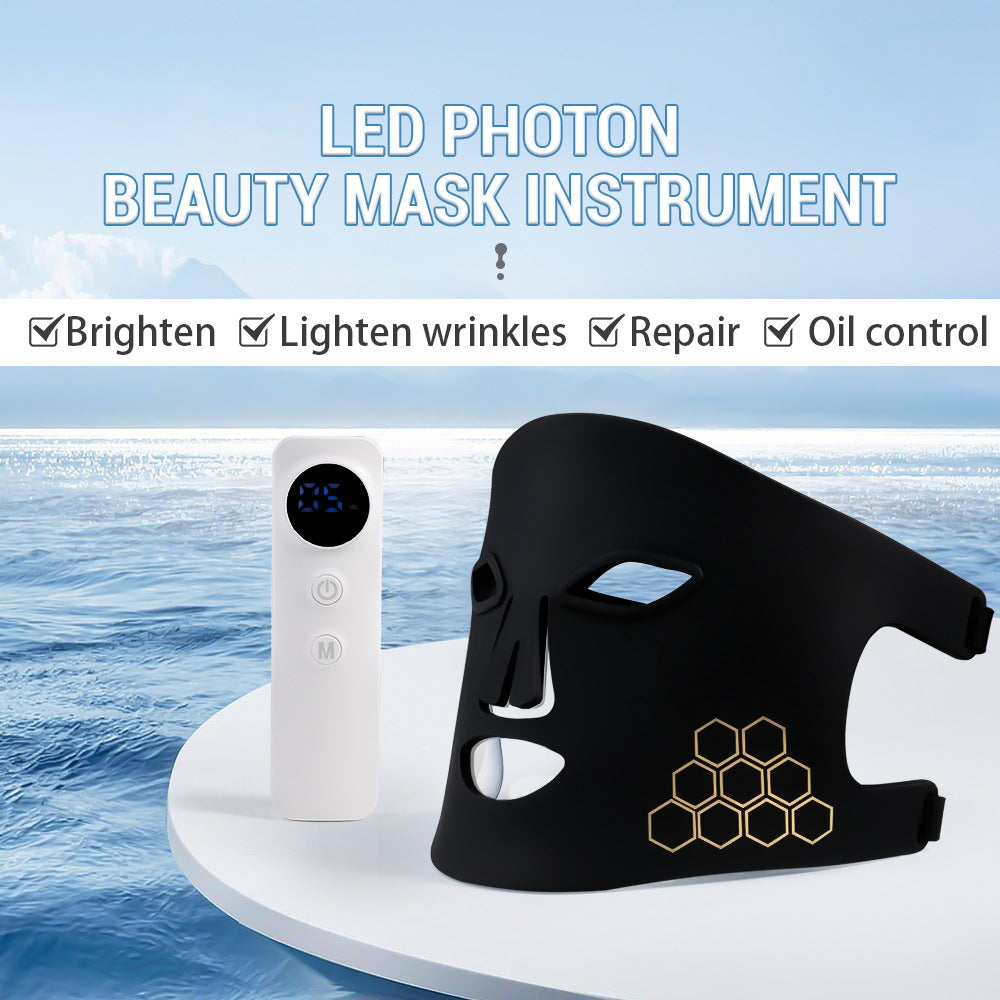 4Color Black silicone LED Light Therapy Face Mask
