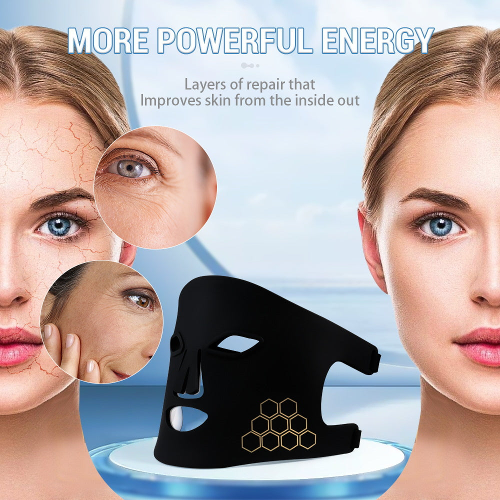 4Color Black silicone LED Light Therapy Face Mask