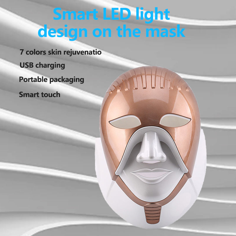 Drahtlose 7-Farben-LED-Lichttherapie-Beauty-Gesichtsmaske 