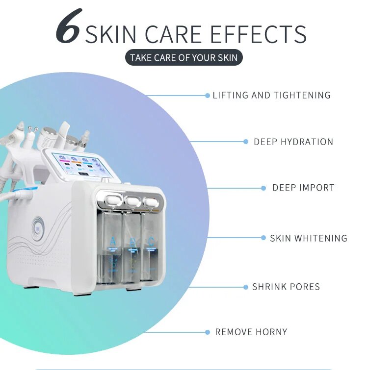 6 In 1 H2O2 Water Oxygen Jet Peel Hydra Beauty skin Cleansing Hydro Dermabrasion Hydra facial Machine Water Aqua Peeling